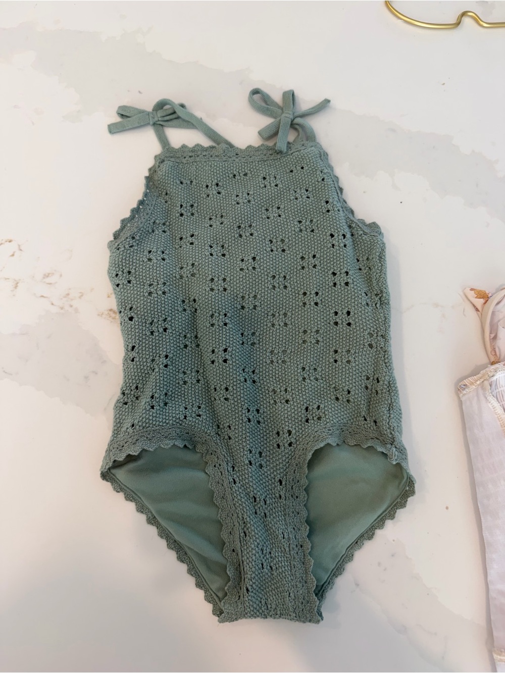 Zara Kids One-Piece Swimsuit in Sage Green